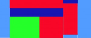 Green = Content, Red = Ads, Light-Blue = White Space, Dark Blue = Navigation